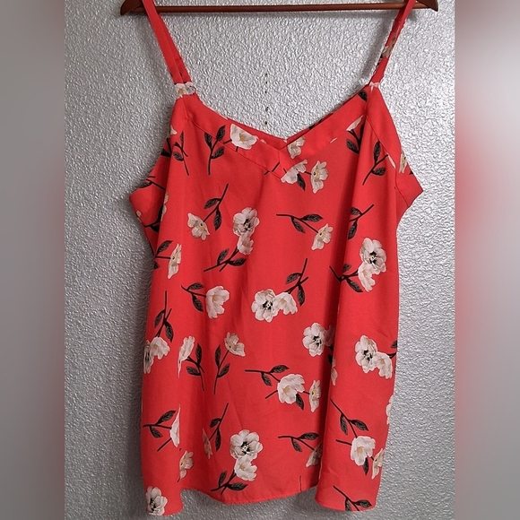 Torrid Coral Floral Sleeveless Blouse  Size 0 - Picture 10 of 13